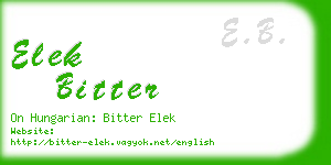 elek bitter business card